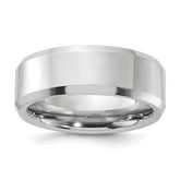 Vitalium Polished 8mm Beveled Edge Band